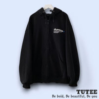 Áo Khoác Hoodie Zip Dumble Khóa Kéo Phao Nón Rộng 2 Lớp Vải Nỉ Bông Dày Dặn Chuẩn Form - TUTEE