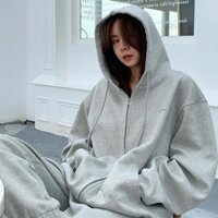 Áo khoác hoodie zip kéo khóa khoác ngoài nỉ bông có mũ rộng hàn quốc Moda-Kang