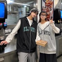 Áo Khoác Hoodie Zip Khóa Kéo Không Tay Nón Rộng Unisex Nam/Nữ [HÌNH THẬT]