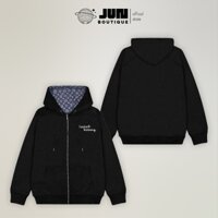 Áo Khoác Hoodie Zip Lờ Vê Monogram Nón Thêu Logo Ngực - Thời Trang Nam Nữ Cao Cấp JUN.BOUTIQUE