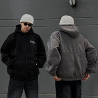 Áo khoác hoodie zip nam nữ dây kéo in chữ basic nhiều màu dày dặn form rộng nỉ bông mặc cặp đôi unisex Pandax Polime