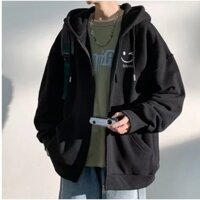 Áo khoác hoodie Zip nam nữ form rộng phối mặt cười, áo hoodie nam nữ có mũ 2 lớp kiểu dáng Basic Thời Trang UNISEX 2024