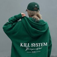 Áo Khoác hoodie zip Nỉ bông dây kéo  SYSTEM form rộng Unisex Nam Nữ HOHO