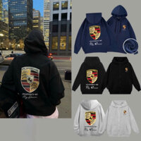 Áo Khoác Hoodie Zip Nỉ Bông Khóa Kéo Unisex PORSCHE Form Rộng Crop Chất Liệu Cotton Nỉ Bông Cao Cấp