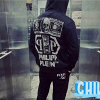 Áo Khoác Hoodie Zip PHILIPP PLEIN Lưng Đính Kim Tuyến Chất Nỉ Tàu Dày Dặn Oversize Hottrend Cháy Phố 2024