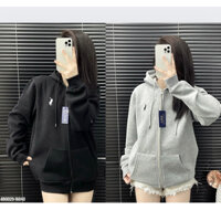 Áo Khoác Hoodie Zip RALPH LAUREN, Áo Hoodie Nam Nữ Thêu Logo Con Ngựa Siêu Nét Form Rộng Unisex Trẻ Trung BFL