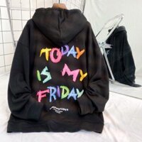 Áo Khoác Hoodie zip today - Đen - XL