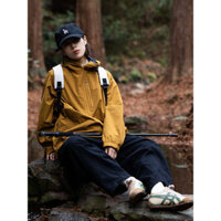 áo khoác hoodie zip uniqlo mall Áo khoác chở hàng chức năng trùm đầu ngoài trời Nhật Bản Áo khoác dài tay nam Gừng lỏng lẻo nửa khóa kéo Áo khoác chống gió