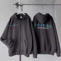 Áo Khoác Hoodie Zip Unisex : UNOFFCA XÁM