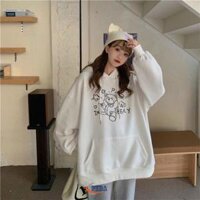 ÁO KHOÁC HOODIES NỮ FROM RỘNG - TRẮNG,L