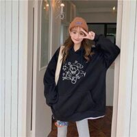 ÁO KHOÁC HOODIES NỮ FROM RỘNG - ĐEN,M