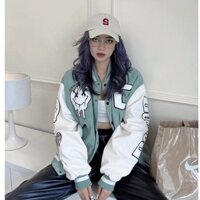 Áo Khóac IMVELY Nhung Tâm Jacket Varsity Graffiti