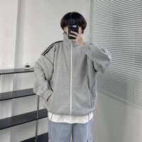 Áo Khoác JACKET 3 SỌC JAY màu XANH NAVY 🖤 Nam nữ unisex 🖤 Áo Khoác Dây kéo Form Rộng Thiết Kế Basic Jaystoree2