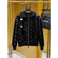 Áo khoác Jacket mũ chùm Dolce Gabbana 2 mặt nỉ gió logo DG LA