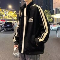 Áo khoác jacket nam Áo khoác thanh thiếu niên cổ bẻ đường phố sành điệu rộng rãi Instagram thường ngày