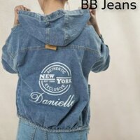 Áo khoác jea nữ màu xanh form vửa size 40-60kg Daniel Rugyb MF02 Panda