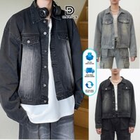 Áo Khoác Jean Bò Denim Jacket nam nữ form Boxy Unisex Avocado wash màu xanh đen Retro cao cấp bigsize M-2XL