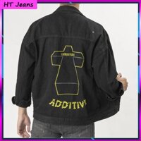 Áo Khoác Jean Bò Unisex Nam Nữ In Hình Thánh Giá cá tính phong cách ulzzang chống nắng -HT
