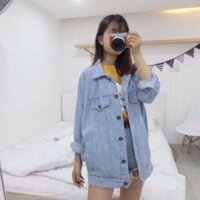 Áo Khoác Jean chống nắng Nam Nữ Màu Xanh Đen Trơn 25