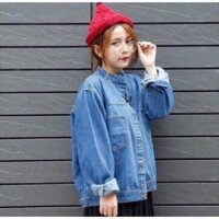 Áo khoác jean cổ trụ cao cấp