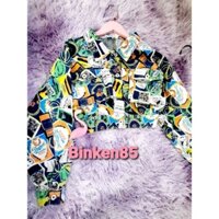 Áo khoác jean dáng lửng túi hộp hàng qc