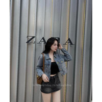 Áo Khoác Jean Denim Croptop Dáng Ngắn Dài Tay Cúc Cài Cao Cấp