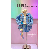 Áo khoác jean denim JIWA XIANXIAN Mickey Disney