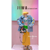 Áo khoác Jean denim JIWA XIANXIAN hoạt hình Disney