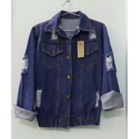 Áo khoác jean kiểu rách