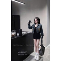 Áo khoác jean lửng màu siêu đẹp