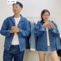 Áo khoác jean màu xanh nam nữ form rộng Unisex tại Panda