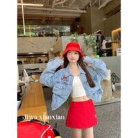 Áo khoác Jean Mickey croptop JIWA XIANXIAN xinh iu