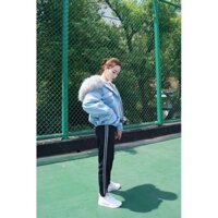 Áo khoác jean mũ lông