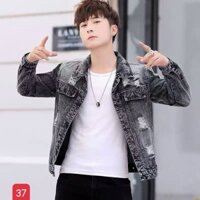 Áo khoác jean nam cao cấp, màu xám chất liệu denim dày dặn, dễ phối đồ thấm hút tốt TFashion-37