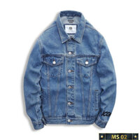 Áo khoác jean nam co giãn màu đen phối rách, áo khoác bò nam cao cấp chuẩn dáng thời trang Kelvin Fashion - AKN02