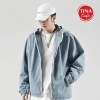 Áo khoác jean nam có nón Cao Cấp - Couple Tina - L