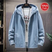 Áo khoác jean nam có nón Cao Cấp - Couple Tina - M