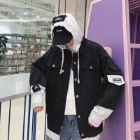 ÁO KHOÁC JEAN NAM CÓ NÓN ĐẸP - ĐEN - XL