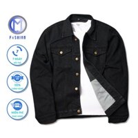 Áo khoác jean nam đen form rộng Hàn quốc cao cấp thời trang M Fashion KN03