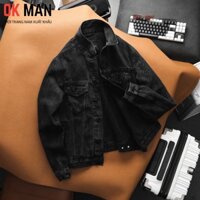 Áo khoác jean nam Denim jacket Cao cấp dáng Slimfit 5 màu Chất vải bò dày dặn co giãn thoải mái OKMAN