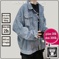 Áo khoác jean nam form rộng dài tay màu xanh phong cách Hàn Quốc 20097 2021 Pon.mens - Hàng mới về
