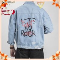 Áo khoác jean nam  Lets No Rock, áo khoác bò cao cấp AKB18 flystore01
