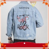 Áo khoác jean nam  Lets No Rock, áo khoác bò cao cấp AKB18 tan.shop2