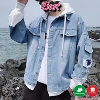 Áo Khoác Jean Nam Liền Mũ Có Nón Nam Nữ Đẹp Cao Cấp⚡️FREESHIP