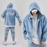 Áo khoác jean nam nữ có mũ chữ limit M,L,XL