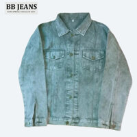 Áo khoác jean nam nữ màu xám unisex CC form nhỏ size S đến bigsize 85kg BB Jeans