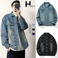 Áo khoác jean nam nữ Únisex form rộng Wash màu Retro Avocado, Áo khoác bò chất dày nhiều màu cao cấp