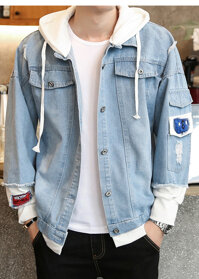Áo khoác jean nam phong cách Hàn Quốc AKJN012 Xanh bò - XL
