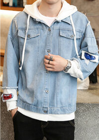 Áo khoác jean nam phong cách Hàn Quốc AKJN012 Xanh bò - M