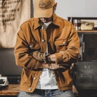 ÁO KHOÁC JEAN NAM THỜI TRANG HÀN QUỐC ĐPFASHION ÁO KHOÁC NÂU ÁO KHOÁC DENIM NAM